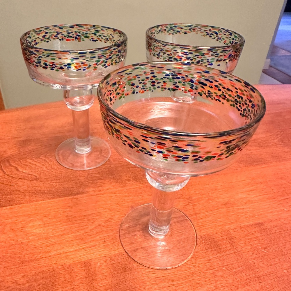 3 Crate&Barrel Margarita Fiesta glasses